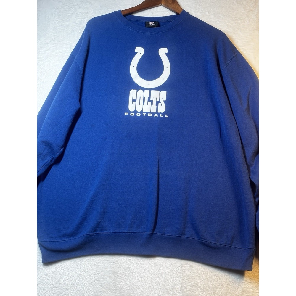 Indianapolis Colts Sweatshirt Mens 2XL Blue Pullover Long Sleeve Royal Blue NFL